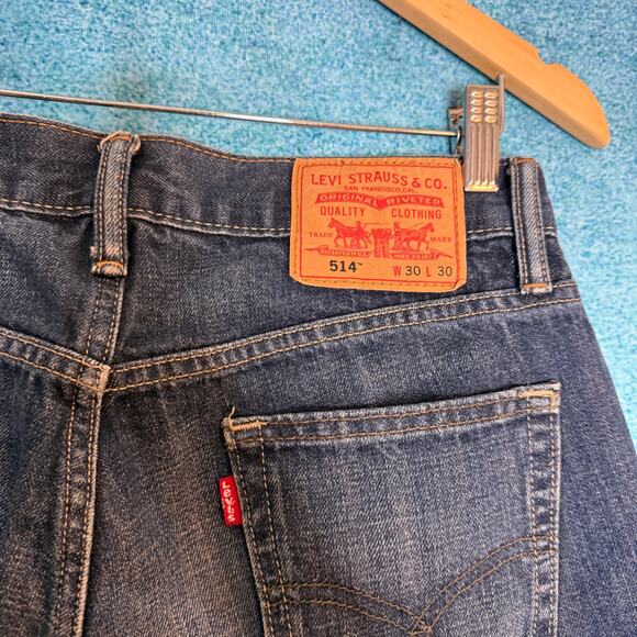 Levis 514 Jeans W30 L30 Mens Dark Blue Straight Fit Vintage Denim Fits 30x29 - Picture 10 of 14